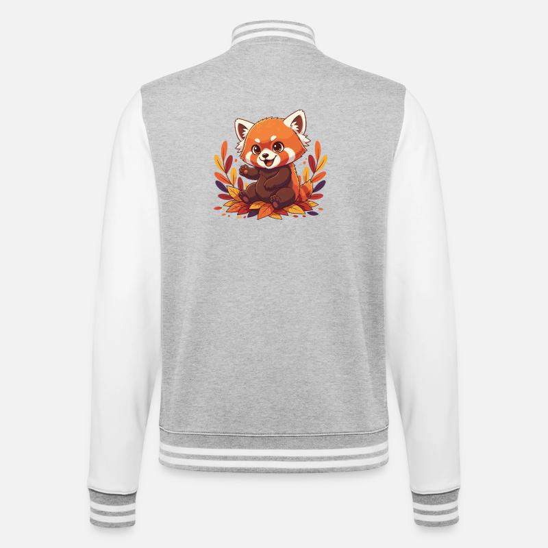 Panda d’automne câlin - Veste Teddy - gris chiné / blanc