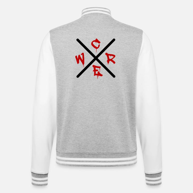 Graffiti GREW - Veste Teddy - gris chiné / blanc