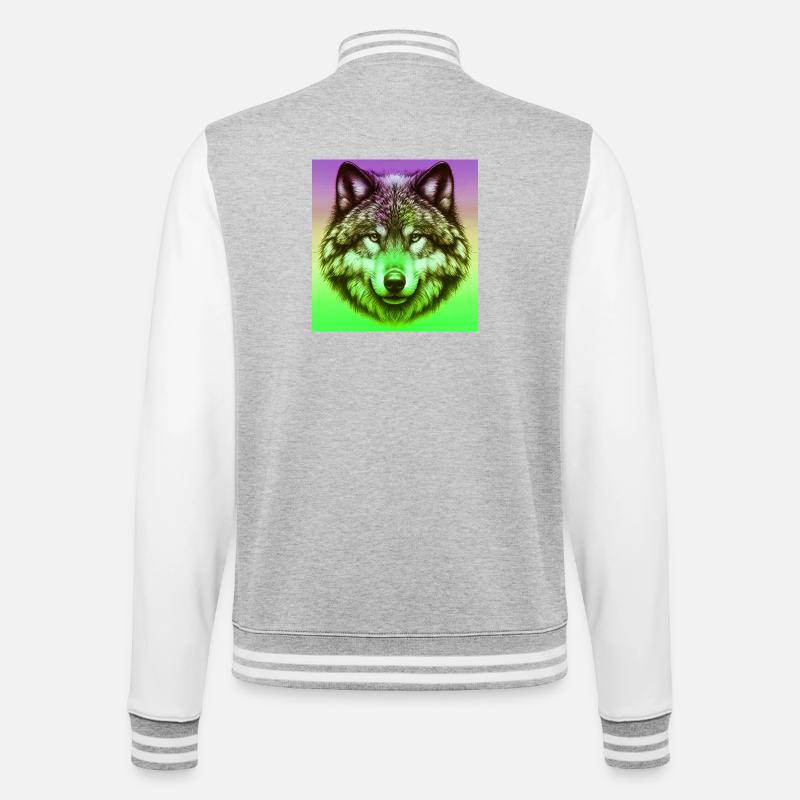 Loup - Veste Teddy - gris chiné / blanc