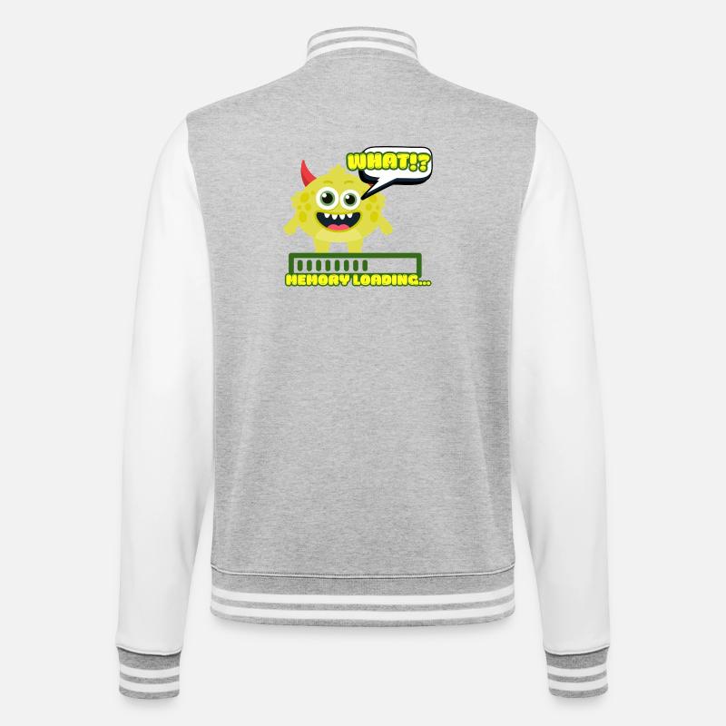 Memory Loading Monster Meme - College Sweat Jacket - heather grey/white