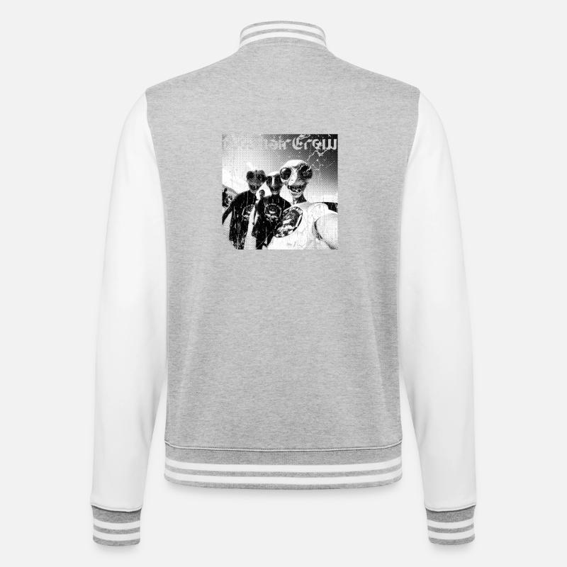 Fresh Shark Crew Graffiti - College-Sweatjacke - Grau meliert/Weiß