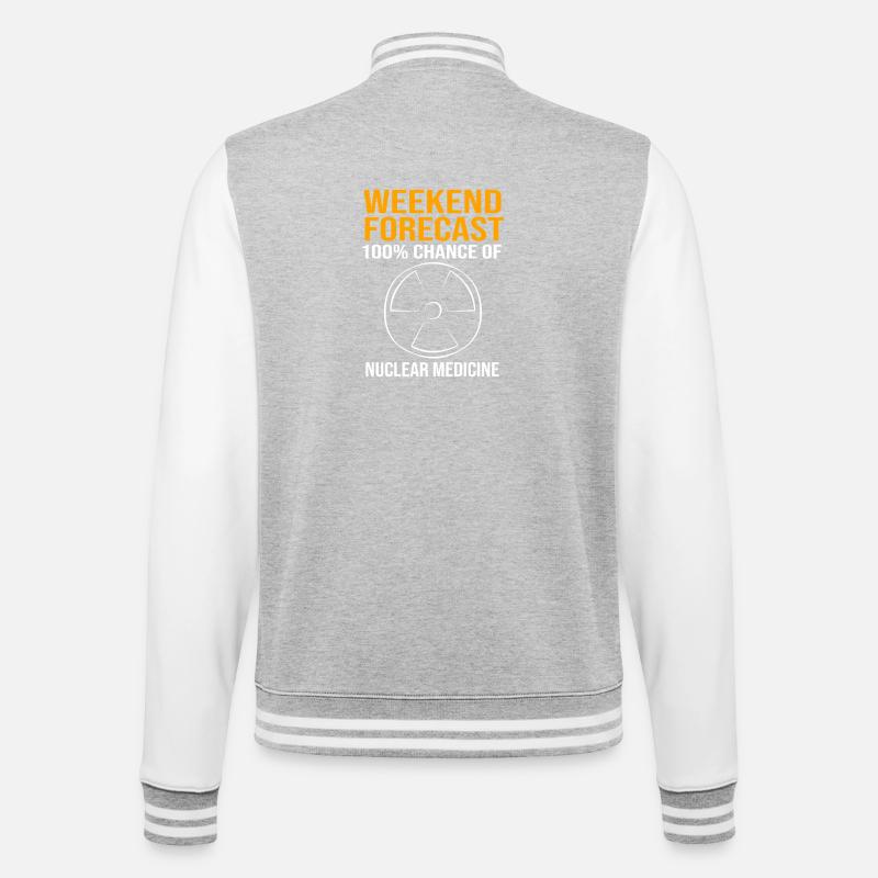 Nuklear Nuklearmedizin Atom Radiologie - College-Sweatjacke - Grau meliert/Weiß