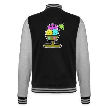 Bunter Eisbecher Eiscreme Eiskreme Eis - College-Sweatjacke - Schwarz/Grau meliert - Hinten - Marisol (170cm)