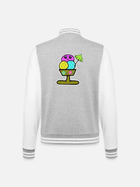 Bunter Eisbecher Eiscreme Eiskreme Eis - College Sweat Jacket - heather grey/white