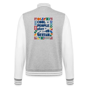 Cool people play Guitar  - College-Sweatjacke - Grau meliert/Weiß - Hinten - Marisol (170cm)