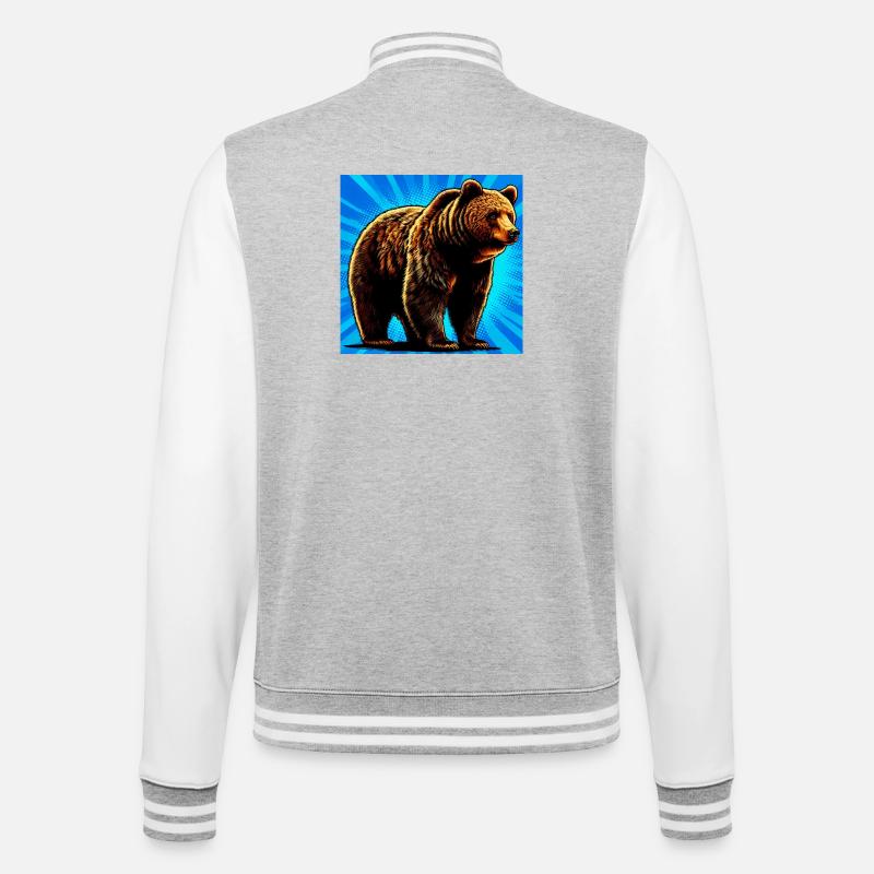 bear - College Sweat Jacket - heather grey/white