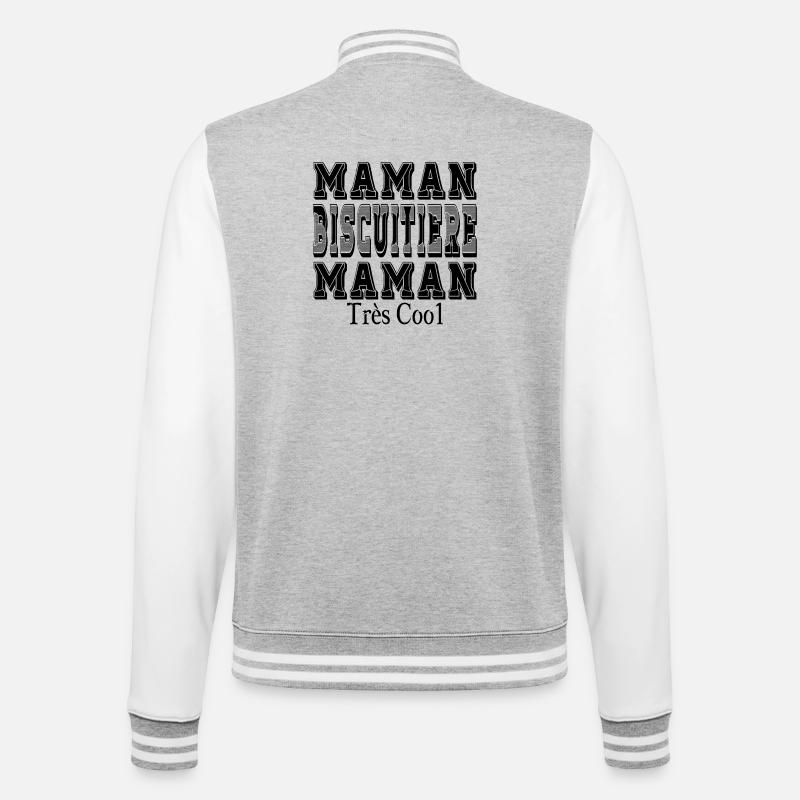 Maman Biscuitière Maman Très Cool - Veste Teddy - gris chiné / blanc