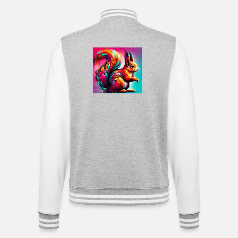 Eichhörnchen - College-Sweatjacke - Grau meliert/Weiß