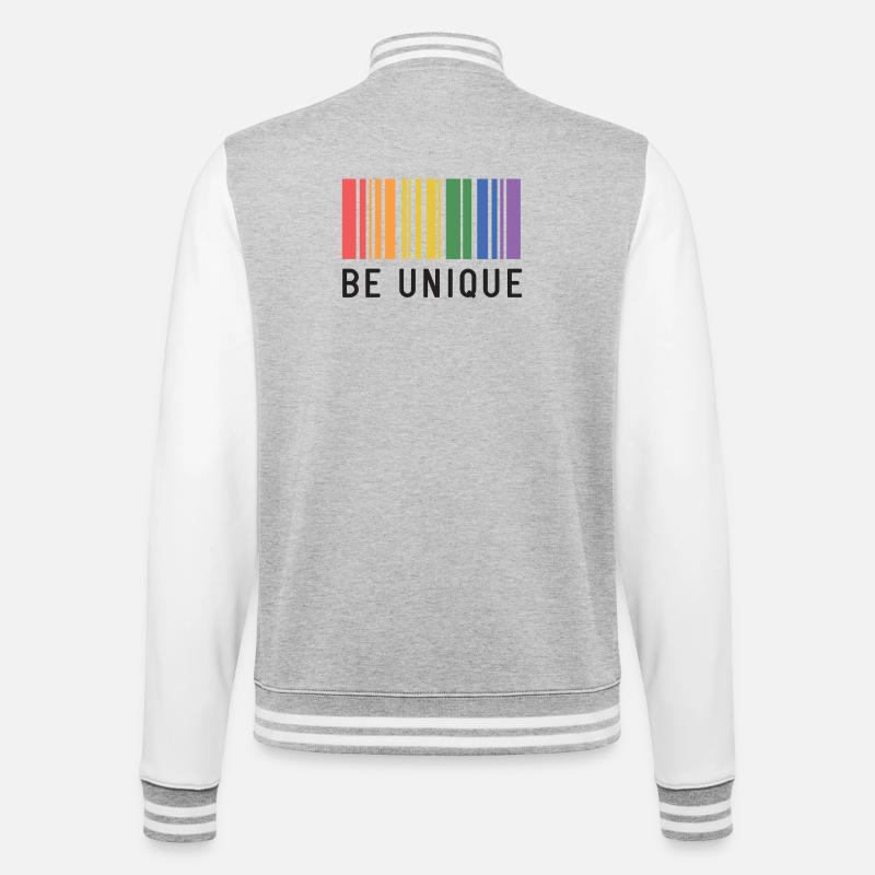 LGBT Pride Month - Be Unique - College Sweat Jacket - heather grey/white