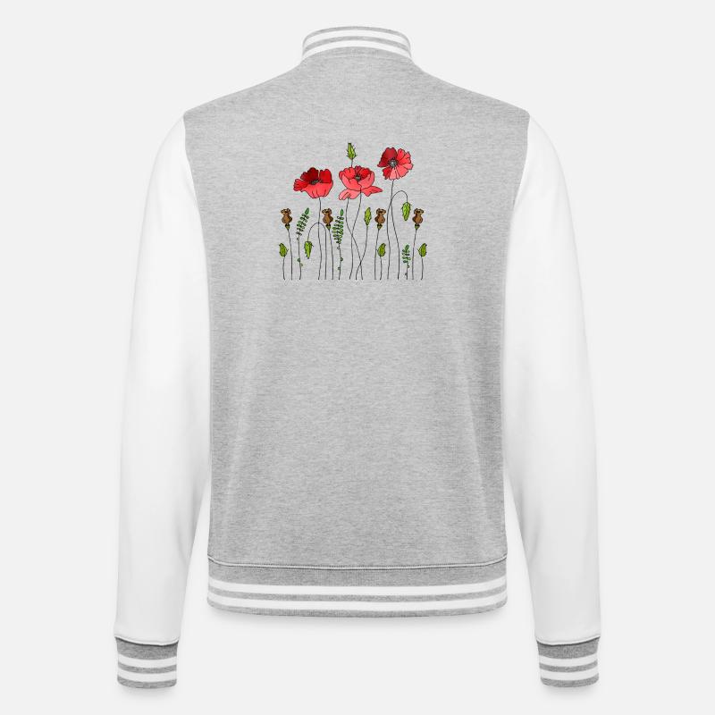 blomster - College-sweatjakke - gråmelert/hvit