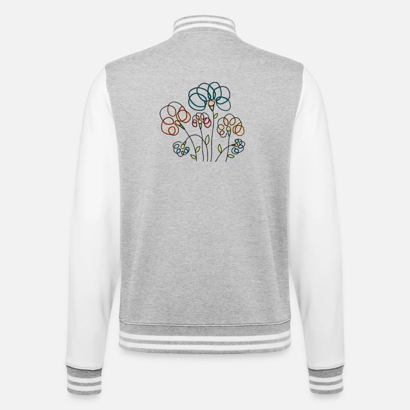 Flowers - College Sweat Jacket - heather grey/white