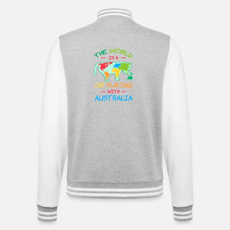 World Cat jouant avec l’Australie - Veste Teddy - gris chiné / blanc