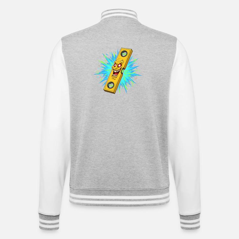 Furious level tool with explosion - College Sweat Jacket - heather grey/white