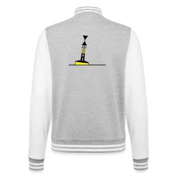 Tonne - Boje Nordsee Segeln Ostsee Maritim - College-Sweatjacke - Grau meliert/Weiß - Hinten - Marisol (170cm)
