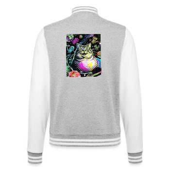 Chat de l’Espace Épais - Veste Teddy - gris chiné / blanc - Dos - Marisol (170cm)