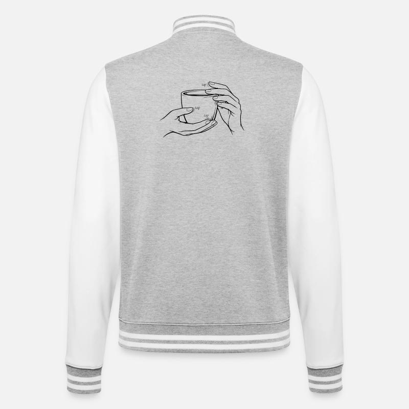 Tapping Hands - College-Sweatjacke - Grau meliert/Weiß