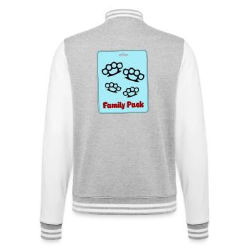 Meute familiale - Veste Teddy - gris chiné / blanc - Dos - Marisol (170cm)