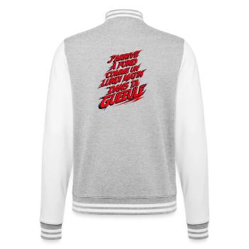Lundi Matin À Fond Design Craie - College-Sweatjacke - Grau meliert/Weiß - Hinten - Marisol (170cm)