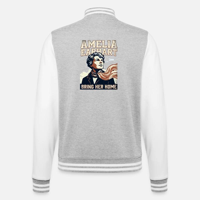 Amelia Earhart – Ramène-la à la maison - Veste Teddy - gris chiné / blanc