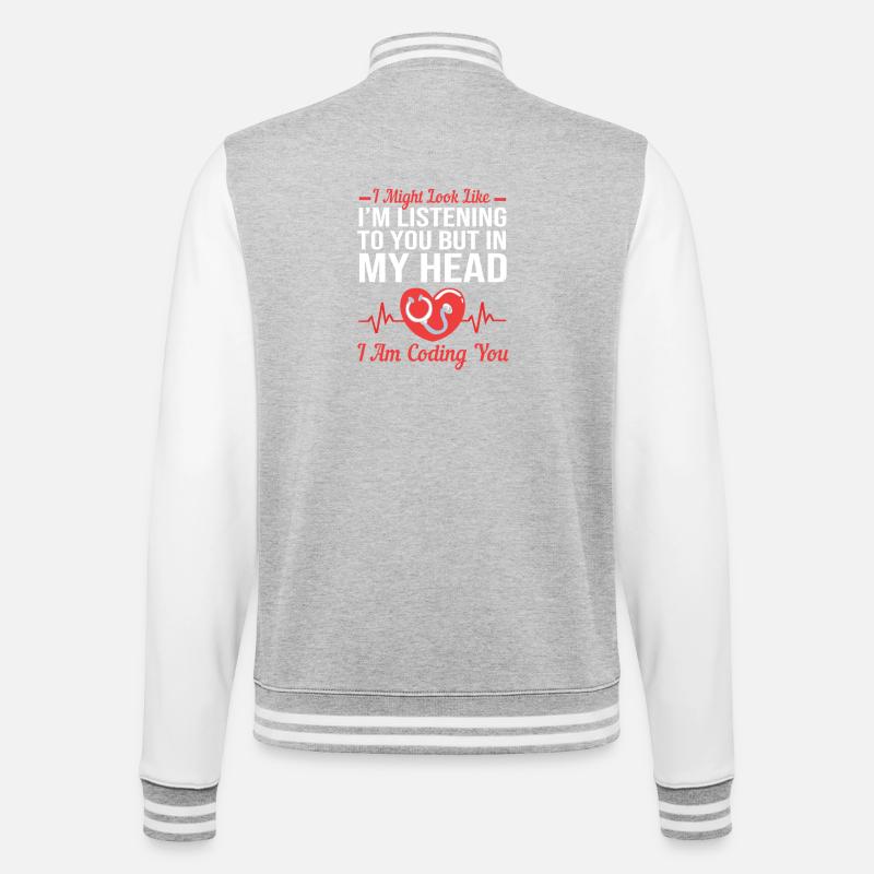 Medizin Programmierer Medizinischer Coder - College-Sweatjacke - Grau meliert/Weiß