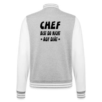 Chef - College-Sweatjacke - Grau meliert/Weiß - Hinten - Marisol (170cm)