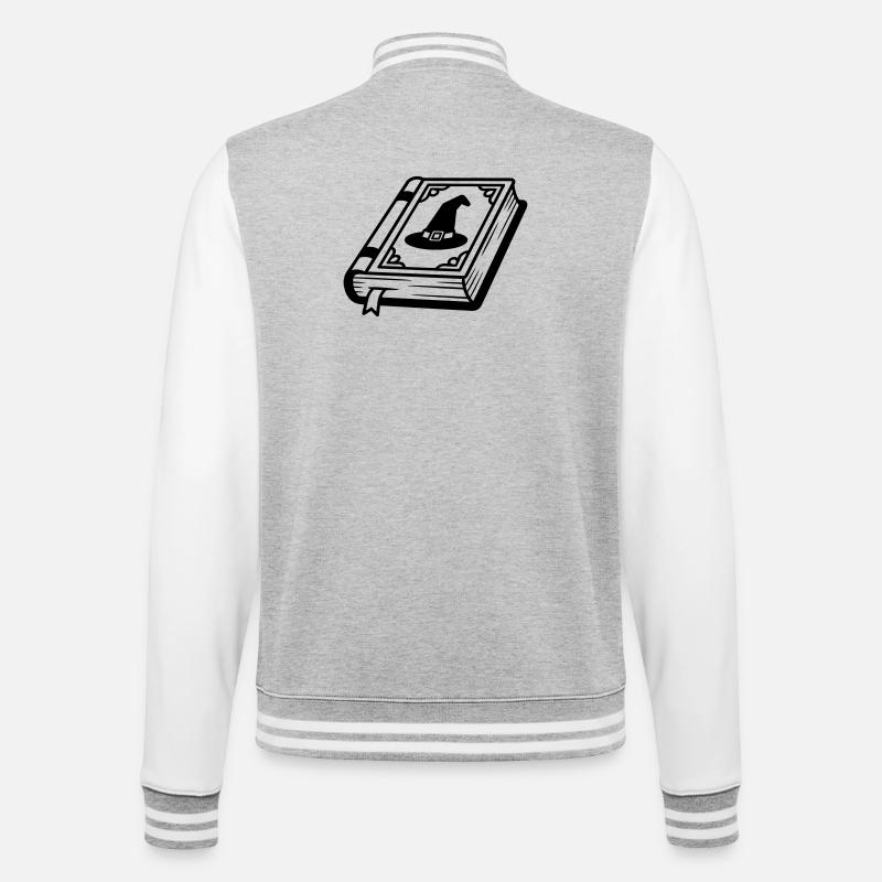 Zaubererbuch - College-Sweatjacke - Grau meliert/Weiß
