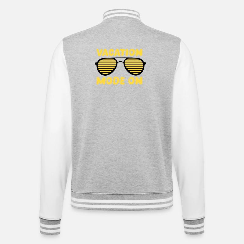 Vacation Mode On Retro - College-Sweatjacke - Grau meliert/Weiß
