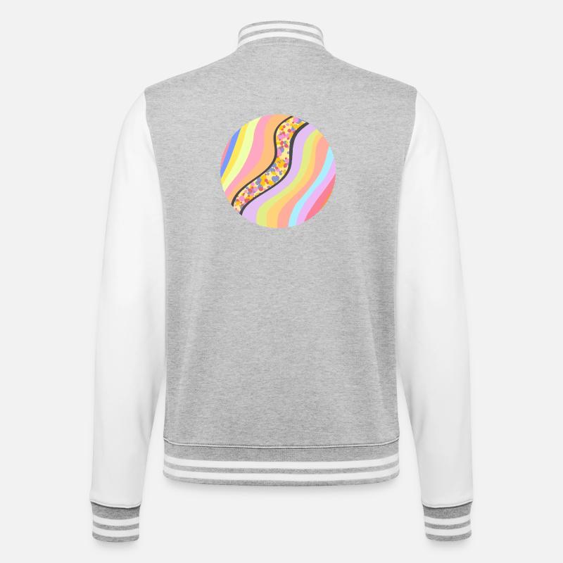 Joyful stream - College-Sweatjacke - Grau meliert/Weiß