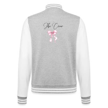 Les Crews ! Ruban rose - Veste Teddy - gris chiné / blanc - Dos - Marisol (170cm)