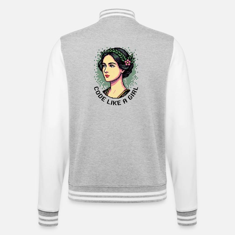 Ada Lovelace: Code wie ein Mädchen - College-Sweatjacke - Grau meliert/Weiß