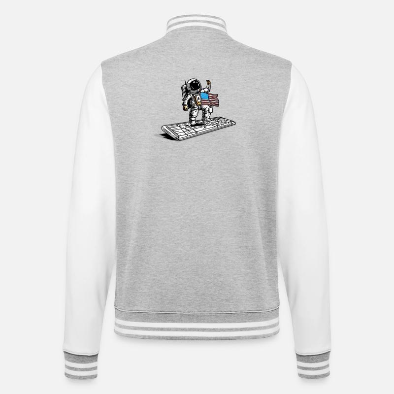CONQUÊTE DE L'ESPACE - humour geek astronaute - Veste Teddy - gris chiné / blanc