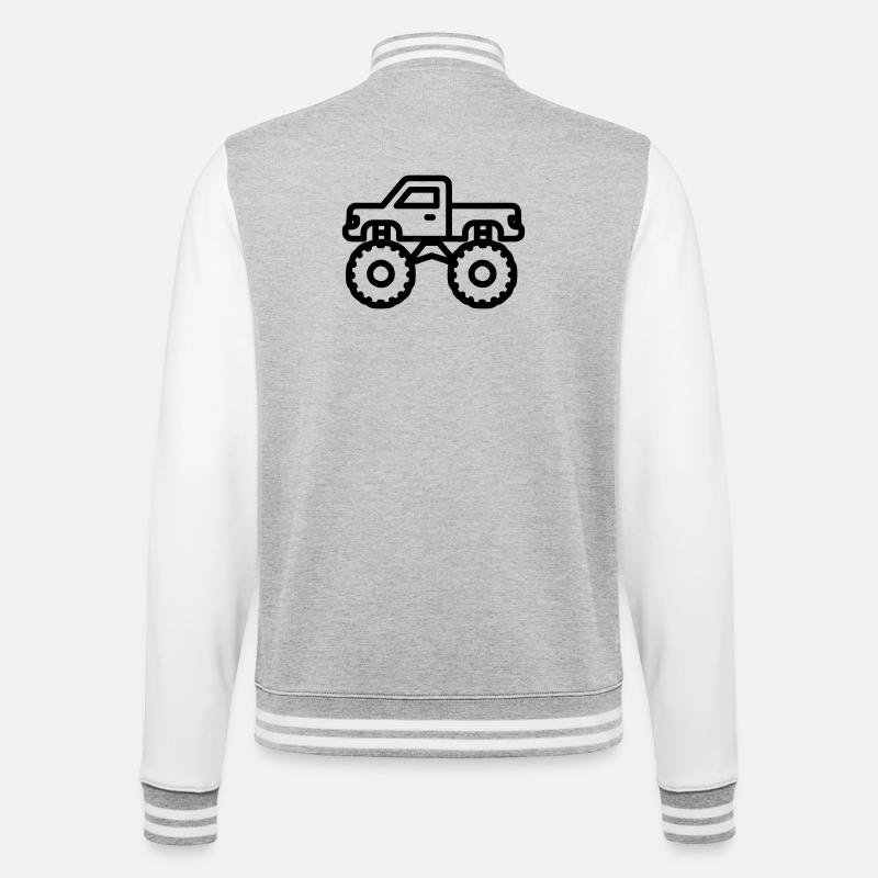 Monstertruck - College-Sweatjacke - Grau meliert/Weiß