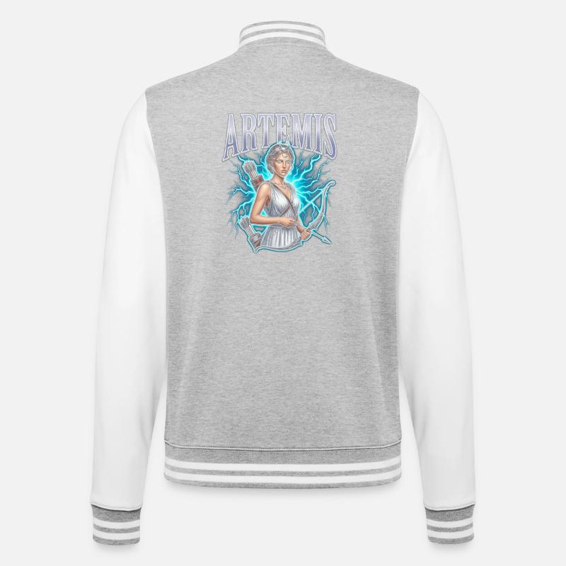 Artemis Blitzjäger - College-Sweatjacke - Grau meliert/Weiß