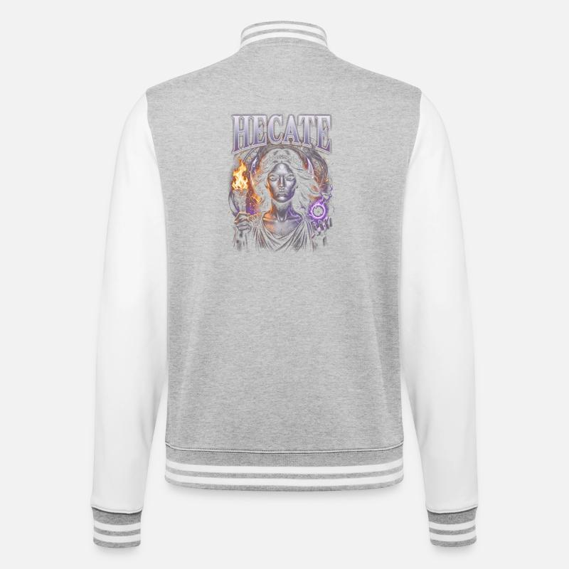 Hecate Fire Magic Gothic - College Sweat Jacket - heather grey/white
