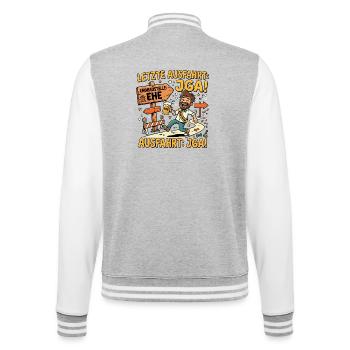 Letzte Ausfahrt JGA Endbaustelle Ehe - College-Sweatjacke - Grau meliert/Weiß - Hinten - Marisol (170cm)