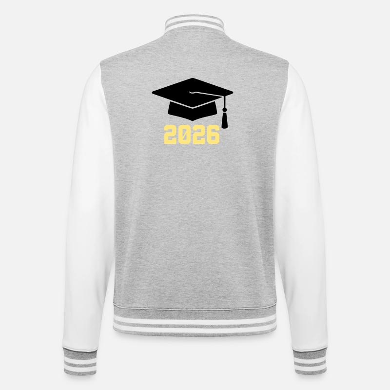 Absolvent 2026 Bachelor Hut - College-Sweatjacke - Grau meliert/Weiß