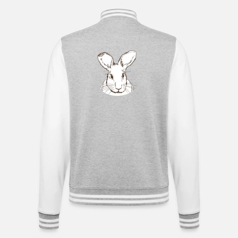 Rabbit - College Sweat Jacket - heather grey/white