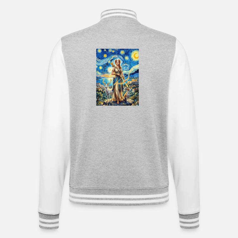 Artemis Sternennacht - College-Sweatjacke - Grau meliert/Weiß