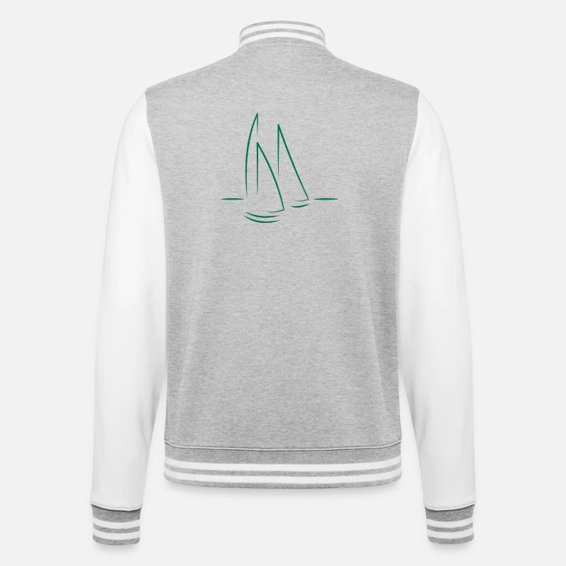 Sailboat Sailing Sailing - College Sweat Jacket - heather grey/white
