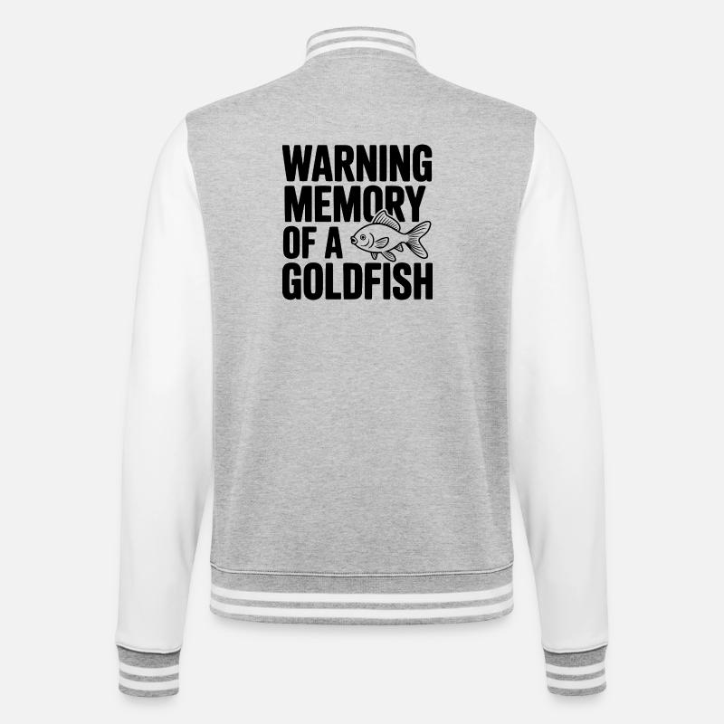 Warnerinnerung an einen Goldfisch - College-Sweatjacke - Grau meliert/Weiß