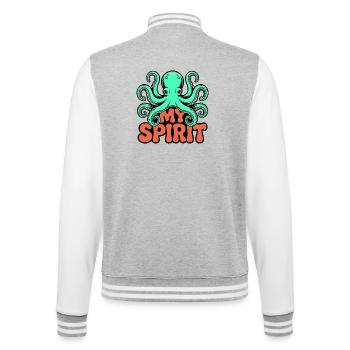 Oktopus Spirit - College-Sweatjacke - Grau meliert/Weiß - Hinten - Marisol (170cm)