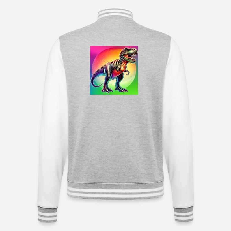 dinosaur - College Sweat Jacket - heather grey/white