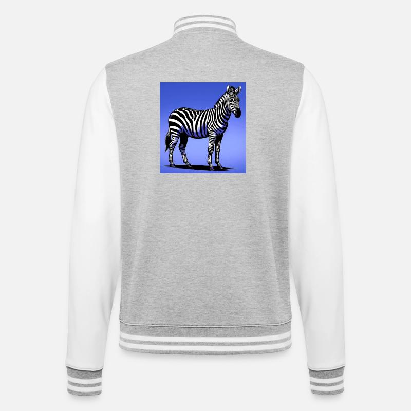 zebra - College Sweat Jacket - heather grey/white