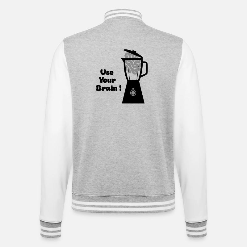 Use Your Brain - College Sweat Jacket - heather grey/white
