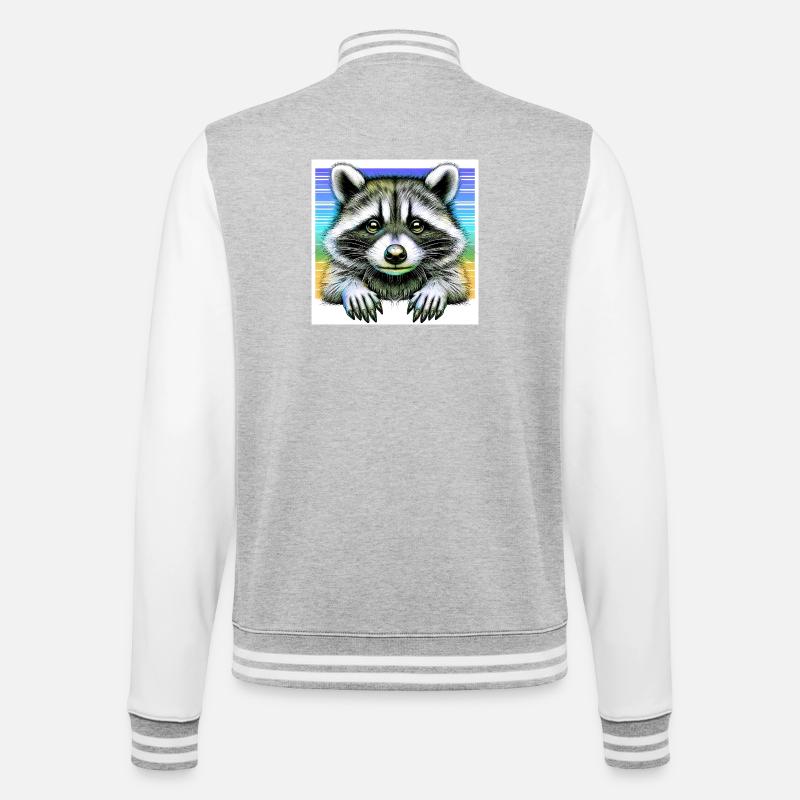 Raton laveur - Veste Teddy - gris chiné / blanc