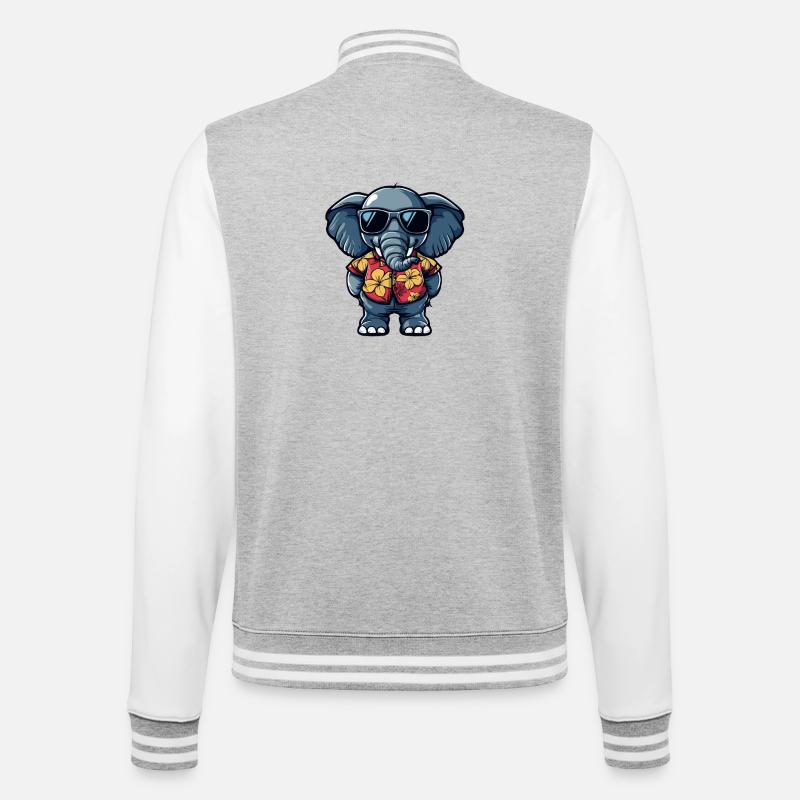 Elephant Comic Holiday - College Sweat Jacket - heather grey/white