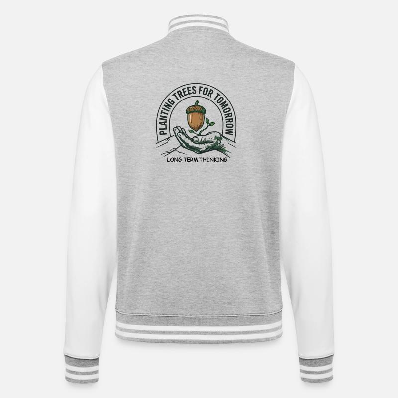Tree Planting Long Term - College-Sweatjacke - Grau meliert/Weiß
