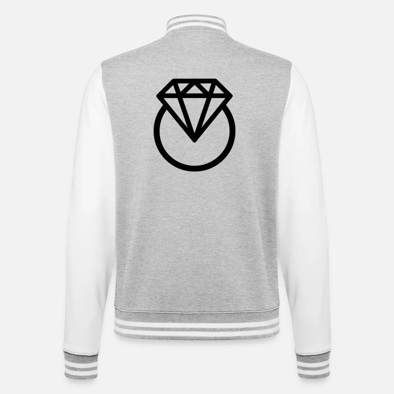 Diamond ring - College Sweat Jacket - heather grey/white