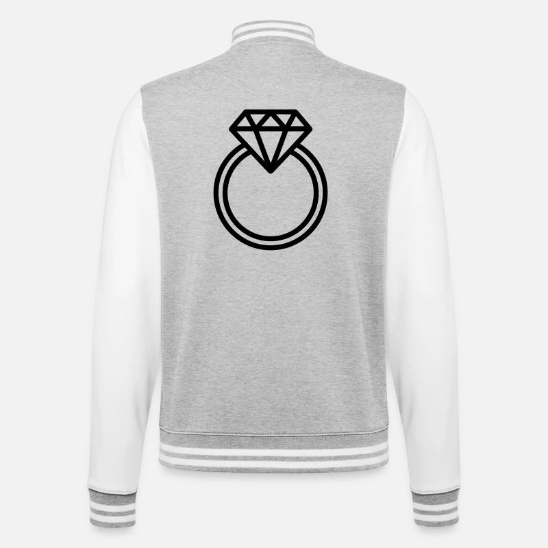 Ehering - College-Sweatjacke - Grau meliert/Weiß