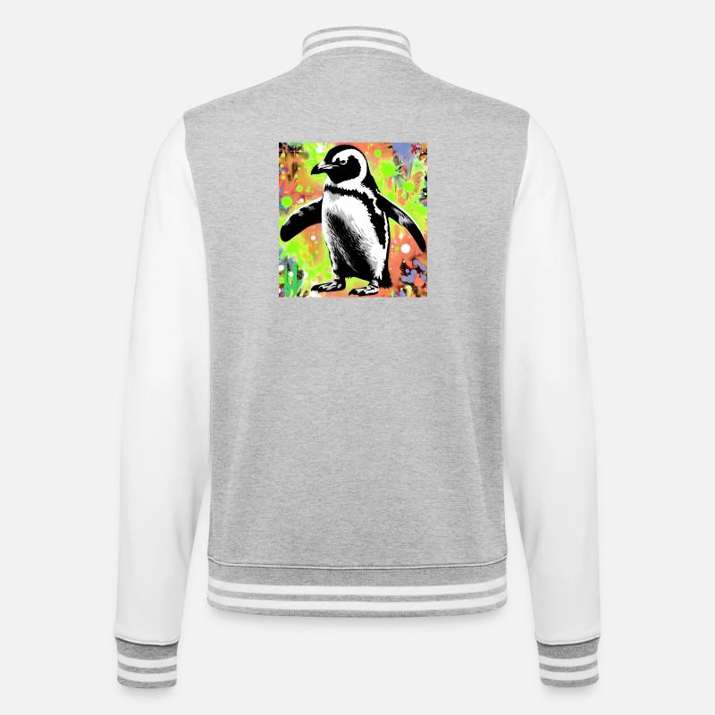 pingouin - Veste Teddy - gris chiné / blanc
